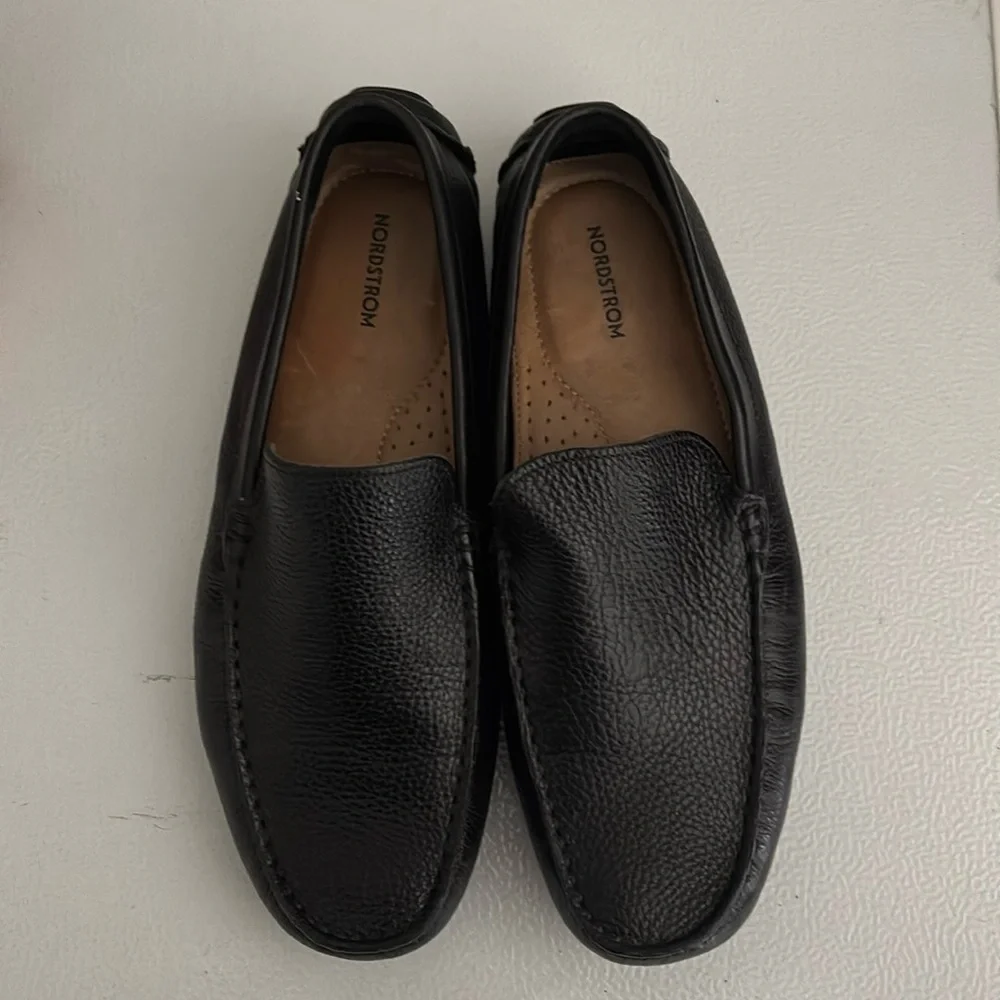 Nordstrom Men’s Black  Driving Leather Loafers Size 8 1/2
